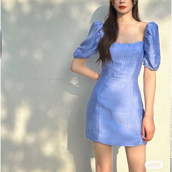 & Other Stories Blue Mini Dress - Picture 2 of 16